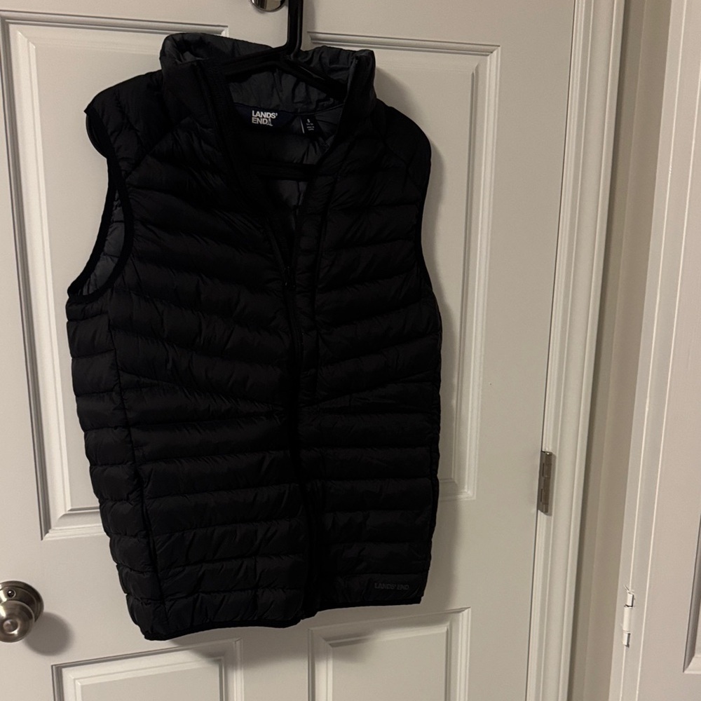 Lands' End Charcoal Puffer Vest